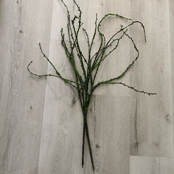 Set of two green branches tall moss 40” tall home decor - Picture 2 of 7